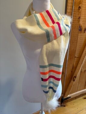 Vineyard Vines Multi-Stripe Pom Pom Girls Scarf